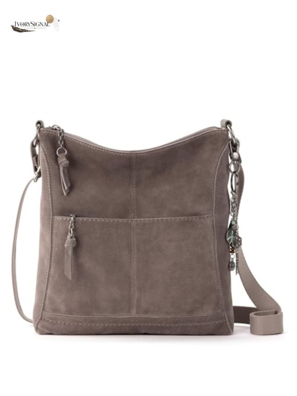 The Sak Leather Crossbody Purse Adjustable Strap Zipper Closure